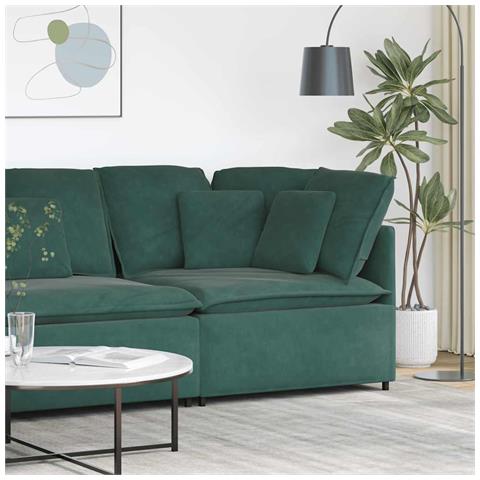 Modulo Angolare Divano Modulare con Cuscini Verde Scuro 100 cm - Foto 2