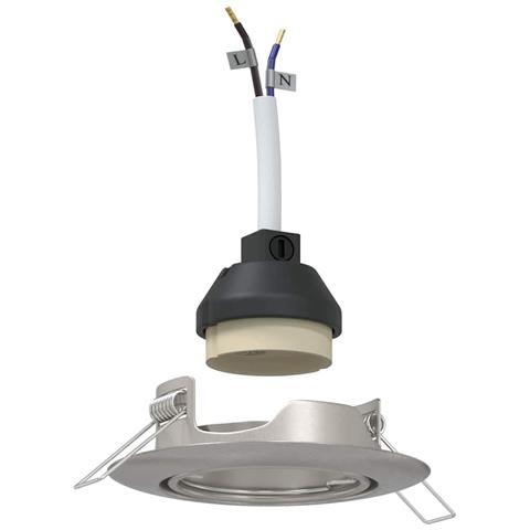 Faretti Incassati 6 pezzi Rotondo GU10 Argento Ø90 mm Acciaio - Foto 1