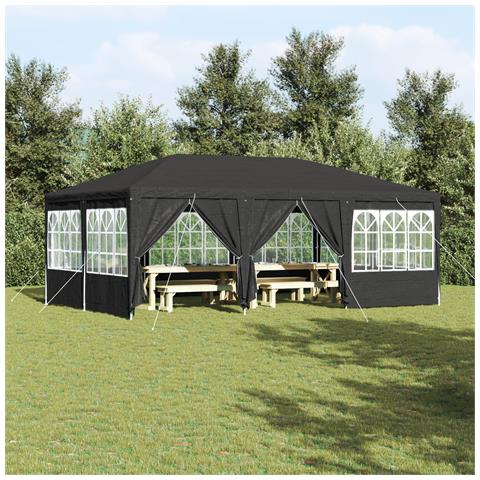 Tenda da festa con 10 pareti laterali Antracite 6x4 m PE - Foto 2