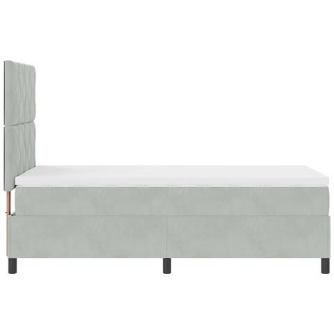 Letto a box spring con materasso Grigio chiaro Singolo Velluto - Foto 9