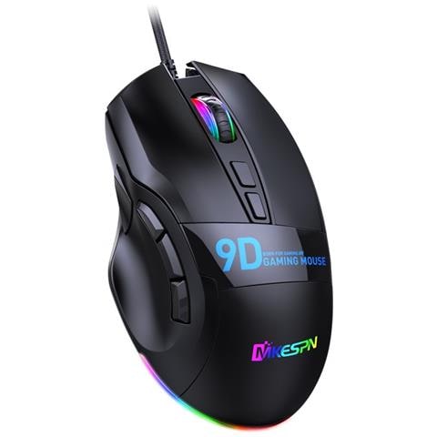 Mouse Da Gioco Cablato Rgb A 9 Tasti Ad Alta Velocità: 12800 Dpi, Illuminazione Dinamica - Foto 1
