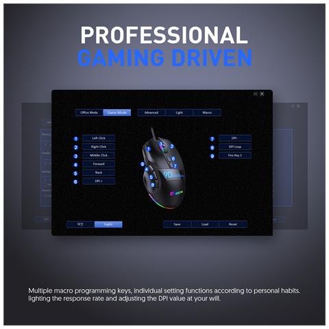 Mouse Da Gioco Cablato Rgb A 9 Tasti Ad Alta Velocità: 12800 Dpi, Illuminazione Dinamica - Foto 7