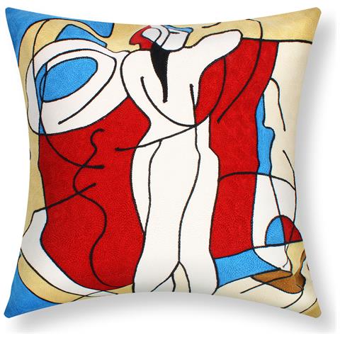 Set Di 2 Copricuscini 45x45 Cm Ricamati Art Melodia - Foto 1