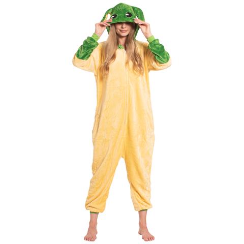 Pigiama Da Donna Tuta Kigurumi Onesie Star Wars Yoda Giallo 145-155 Cm S - Foto 2