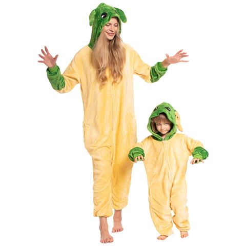 Pigiama Da Donna Tuta Kigurumi Onesie Star Wars Yoda Giallo 145-155 Cm S - Foto 8