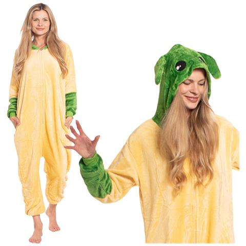 Pigiama Da Donna Tuta Kigurumi Onesie Star Wars Yoda Giallo 145-155 Cm S - Foto 1