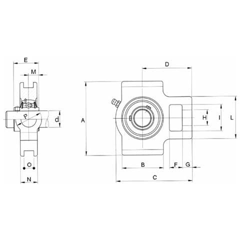 Supporto Scorrevole Autoallineante Uct 204 Con Cuscinetto Ø 20mm - Foto 2