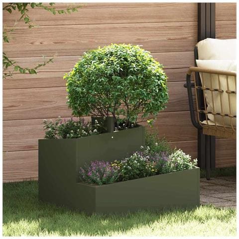 Vaso da giardino Oliver verde 60 x 60 x 50 cm Acciaio - Foto 2