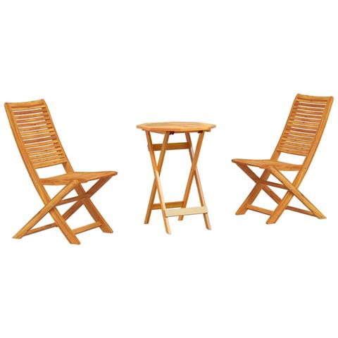 Set Bistro Pieghevole 3 pcs Marrone legno massello di acacia - Foto 1