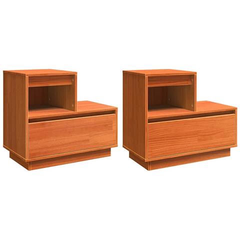 Armadio da Notte 2 pcs Cera marrone 60 x 34 x 51 cm - Foto 1