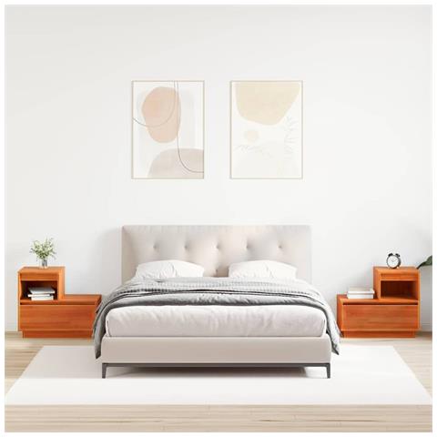 Armadio da Notte 2 pcs Cera marrone 60 x 34 x 51 cm - Foto 2