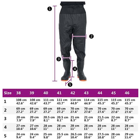 Wader da Pesca alla Vita con Stivali Nero Taglia 42 - Foto 7