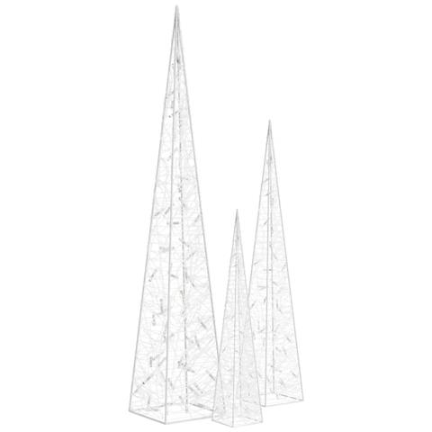 Lusso Casadino -  Set Coni Di Luce Led Acrilico Decorativo Blu 60/90/120 Cm - Foto 2