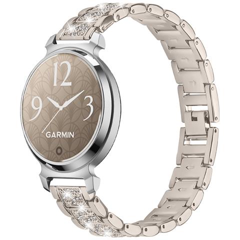 Elegante Cinturino In Acciaio Inossidabile Dorato Con Diamanti Compatibile Con Garmin Lily 2 - Foto 1