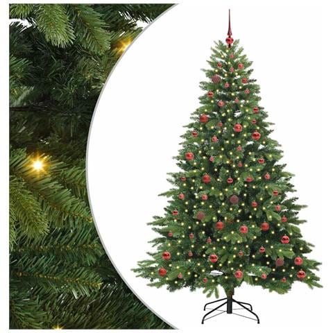 Albero di Natale artificiale con 300 LED Verde 210 cm PE e PVC - Foto 1