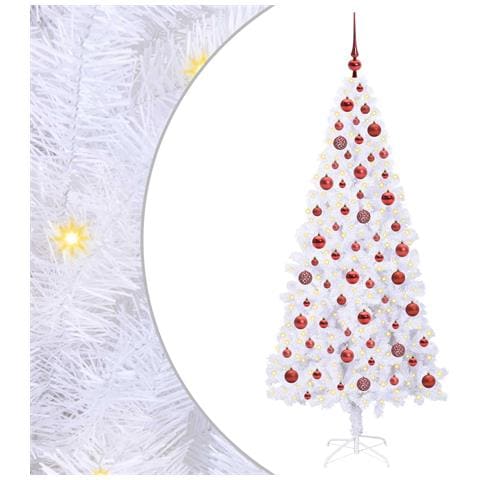 Albero di Natale artificiale Bianco 180 cm PVC e Acciaio - Foto 1