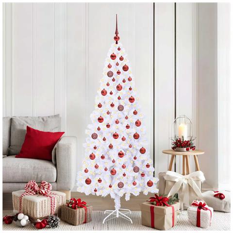 Albero di Natale artificiale Bianco 180 cm PVC e Acciaio - Foto 2