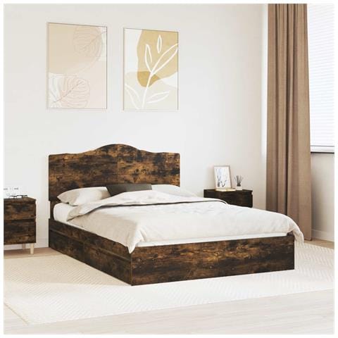 Letto con Contenitore con testiera Rovere fumé 140 x 190 cm - Foto 2