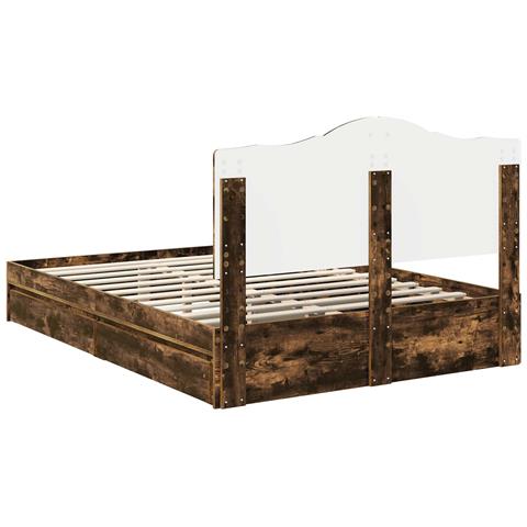 Letto con Contenitore con testiera Rovere fumé 140 x 190 cm - Foto 9