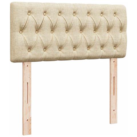 Struttura Letto Pouf con Materasso Crema 90x190 cm in Tessuto - Foto 9