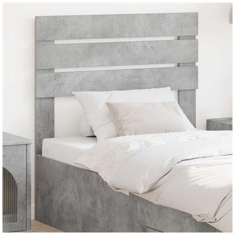Testiera con testiera Grigio cemento 90 cm Legno multistrato - Foto 2