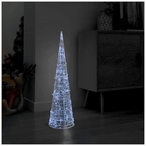 Lusso Casadino -  Piramide Decorativa Cono Luce Led Acrilico Bianco Freddo 90 Cm - Foto 7