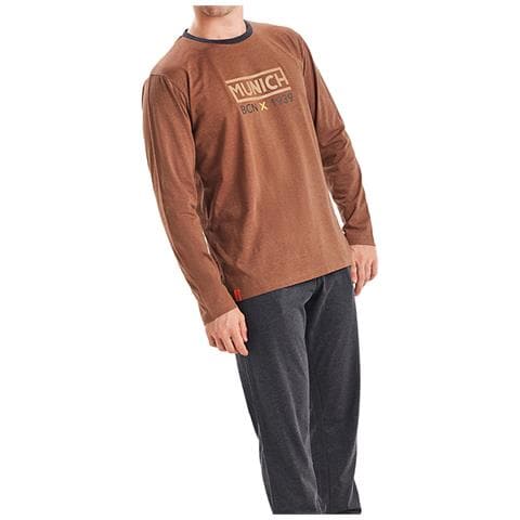 Pigiama Invernale Da Uomo A Maniche Lunghe Girocollo Mu1 - Foto 2