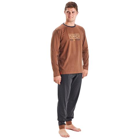 Pigiama Invernale Da Uomo A Maniche Lunghe Girocollo Mu1 - Foto 1