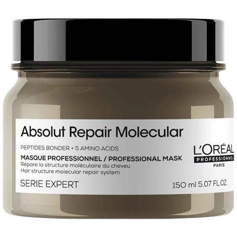 L'oreal Professionnel, Serie Expert Absolut Repair Molecular, Maschera Crema Trattamento Capelli, Per La Riparazione, 150 Ml - Foto 1