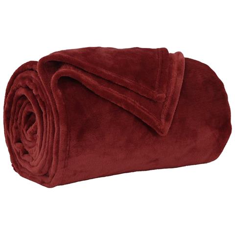 Coperta Rosso Bordeaux 150 x 200 cm Panno - Foto 1