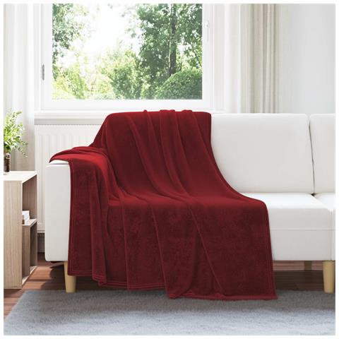Coperta Rosso Bordeaux 150 x 200 cm Panno - Foto 2