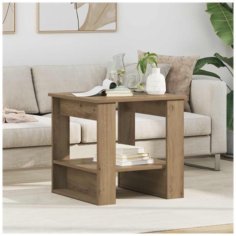 Tavolino da salotto Rovere artigianale 51 x 50 x 50 cm - Foto 2