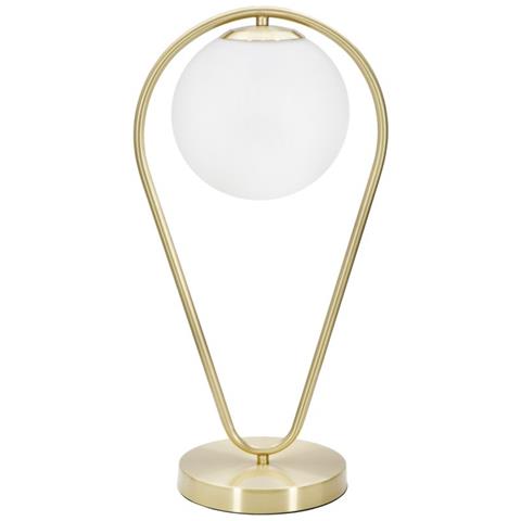 Lampada Da Tavolo Glamy Drop In Ferro Dorato Con Sfera In Vetro Bianco - Foto 1