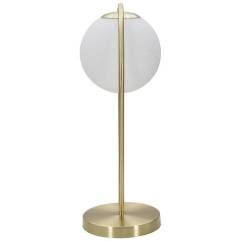 Lampada Da Tavolo Glamy Drop In Ferro Dorato Con Sfera In Vetro Bianco - Foto 2