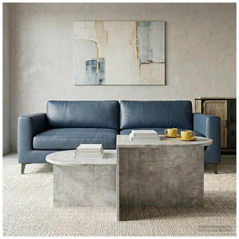 Tavolino da salotto Grigio Cemento 100 x 50 x 40 cm - Foto 2
