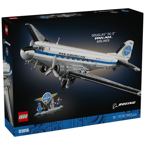 ICONS 11378 Aereo di Linea Douglas DC-3 PAN AM, Kit di Modellismo Aeroplano da Collezione, Regalo per Adulti Fai da Te - Foto 2