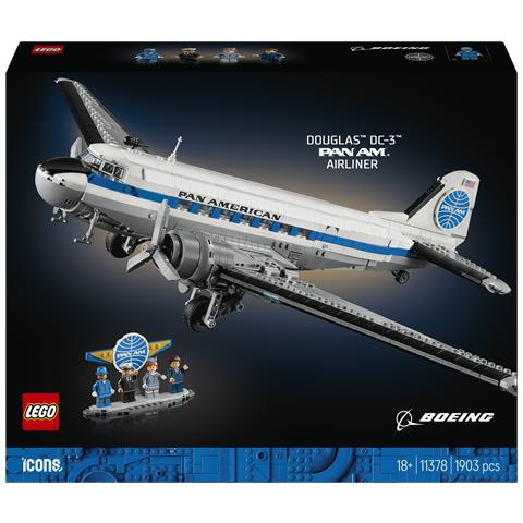 ICONS 11378 Aereo di Linea Douglas DC-3 PAN AM, Kit di Modellismo Aeroplano da Collezione, Regalo per Adulti Fai da Te - Foto 1
