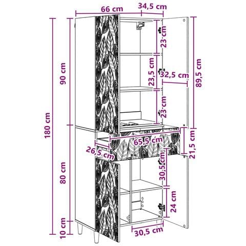 Set di armadi 2 pcs Legno antico Legno ingegnerizzato - Foto 8