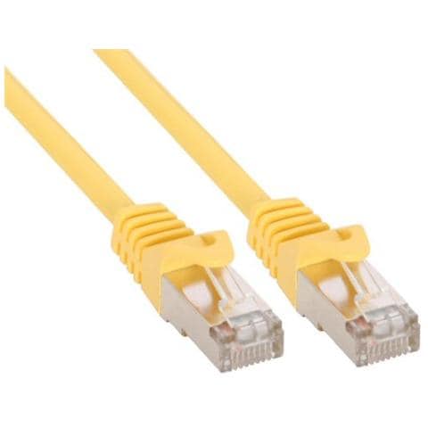 cavo patch per rete dati lan cat. 5e, 2x rj45, schermatura futp, colore giallo, 0,3m - Foto 1