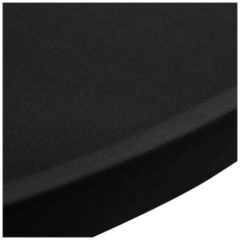 Copritavolo ?70 Cm Nero Tessuto Elasticizzato 2 Pezzi - Foto 2