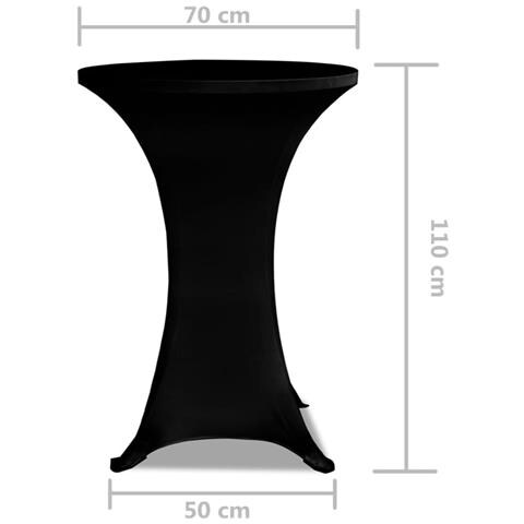 Copritavolo ?70 Cm Nero Tessuto Elasticizzato 2 Pezzi - Foto 4