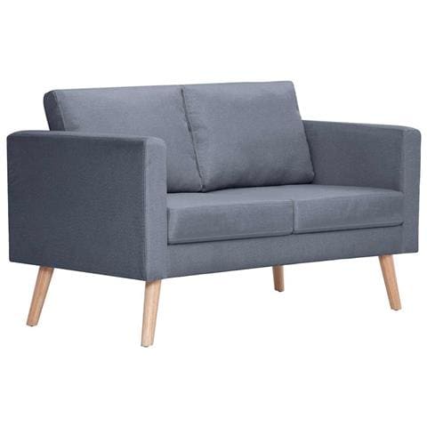 Divano a 2 Posti in Tessuto Grigio Scuro - Foto 1