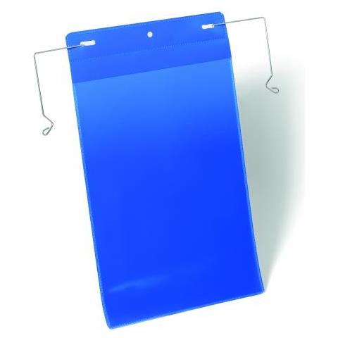 Buste Identificazione Filo Metallico Di Aggancio A4 Verticale Blu 50 Pz - Foto 1