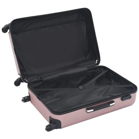 Set Trolley a Custodia Rigida 3 pz Oro Rosa in ABS - Foto 8