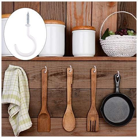 10 Pezzi Di Soffitto Hook Ganci Heavy Duty Impianto Ganci A Vite Per Bagno Cucina Giardino Pensile A Soffitto 2 Pollici Bianco - Foto 4
