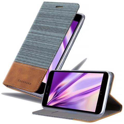 Custodia Compatibile Con Xiaomi Pocophone F1 In Grigio Chiaro Marrone - Coperchio Protettiva Con Chiusura Magnetica, Funzione Stand E Tasca Per Le Carte - Foto 1