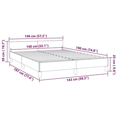 Giroletto senza Materasso Grigio Scuro 140x190 cm Velluto - Foto 2