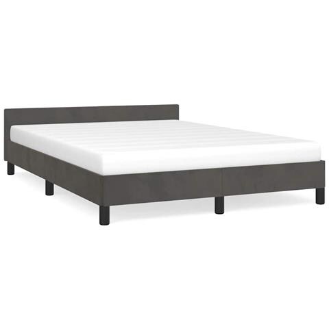 Giroletto senza Materasso Grigio Scuro 140x190 cm Velluto - Foto 1