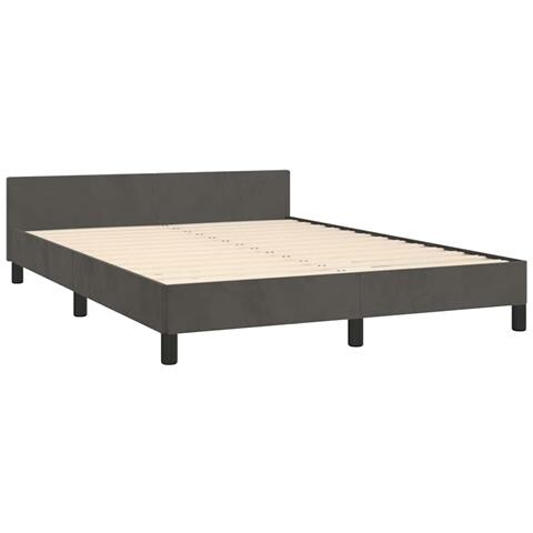 Giroletto senza Materasso Grigio Scuro 140x190 cm Velluto - Foto 9