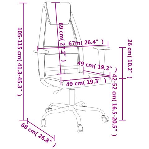 Sedia da Ufficio Altezza Regolabile Grigia in Rete e Similpelle - Foto 9